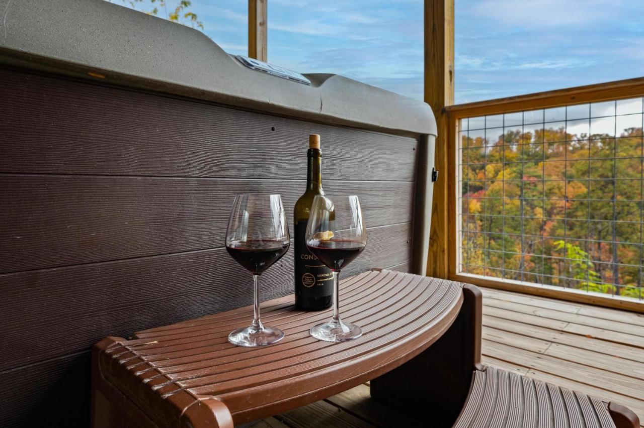 The Overlook - '21 Cabin - Gorgeous Unobstructed Views - Fire Pit Table - Gamerm - Hottub - Xbox - Lots Of Bears 개틀린버그 외부 사진